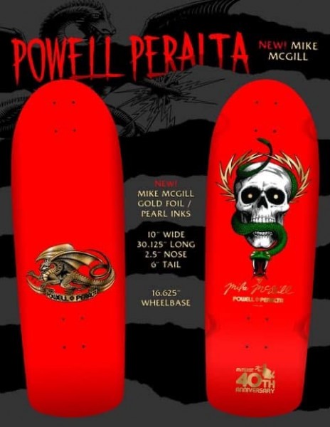 Mike McGill - Skull & Snake 10" x 30.125" - McTwist - Red