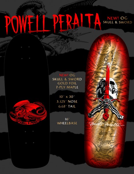 Skull & Sword - Ray Rodriguez OG - 10" x 30" - Gold Foil