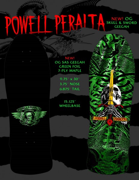 Skull & Sword - GeeGah - 9.75'' x 30'' - Green Foil