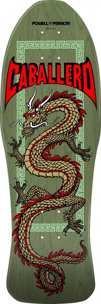 Steve Caballero - Chinese Dragon - 10" x 30" - Sage Green Stain-Copy