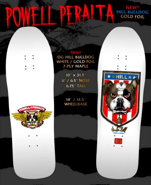 Frankie Hill - Bulldog - 10" x 31.5" - White & Gold