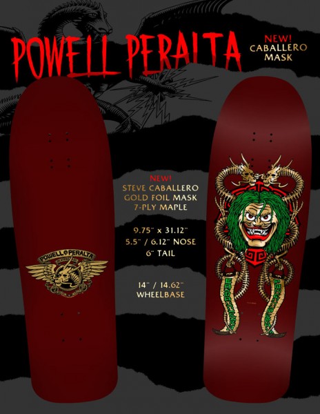 Steve Caballero - Mask - 9.75'' x 31.12'' - Burgundy