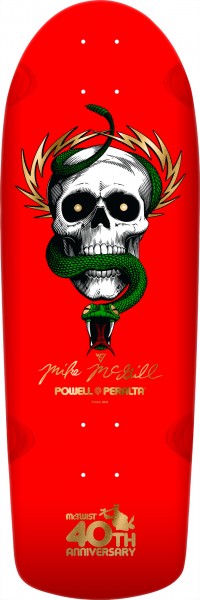 Mike McGill - Skull & Snake 10" x 30.125" - McTwist - Red