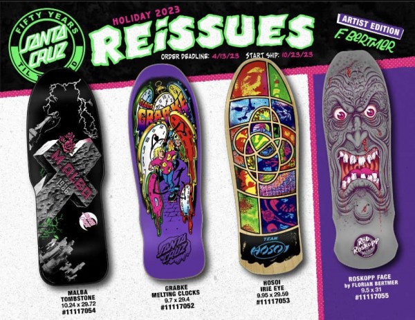 Santa Cruz Skateboard Reissue 2023 Thirt Run 50 Years