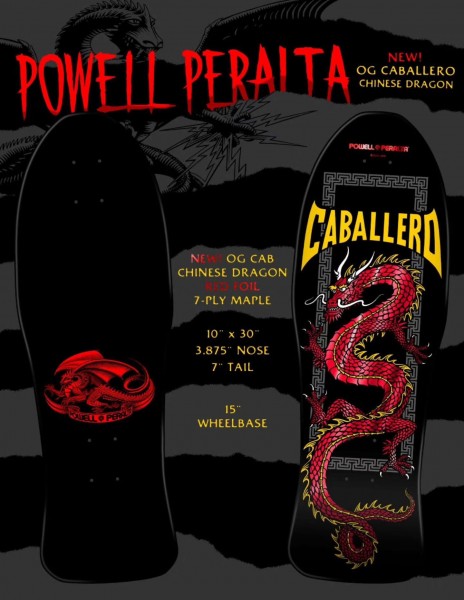 Steve Caballero - Chinese Dragon - 10" x 30" - Red Foil